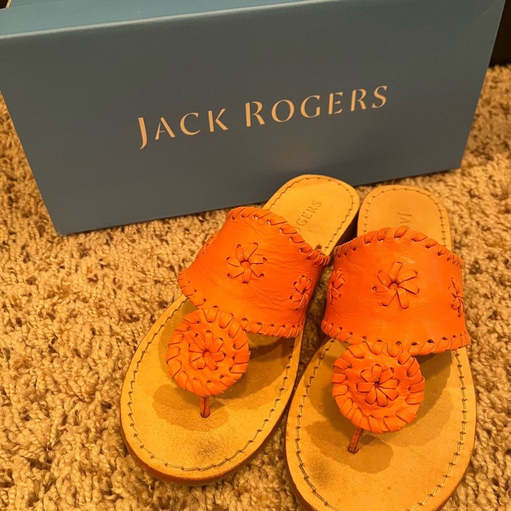 Girls Jack Rogers Bright Orange Slip-On Sandals